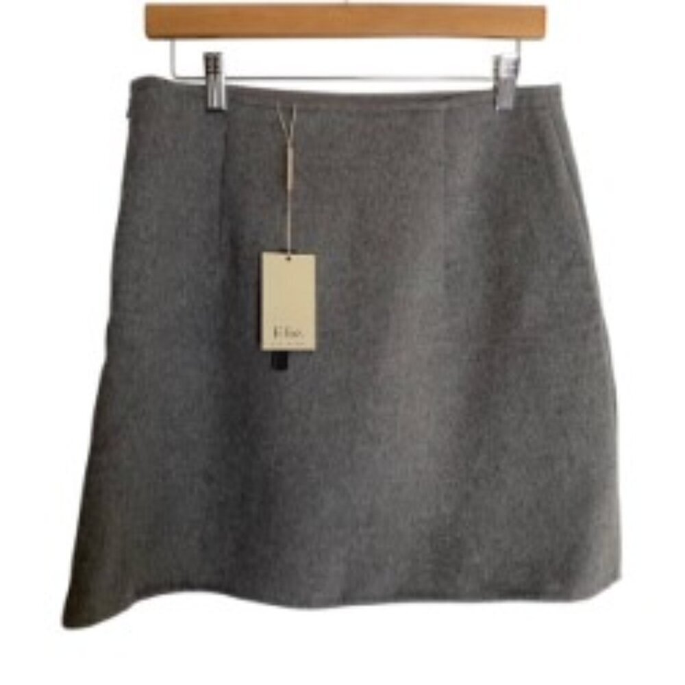 NWT Elie Tahari Grey Wool Blend Skirt 10